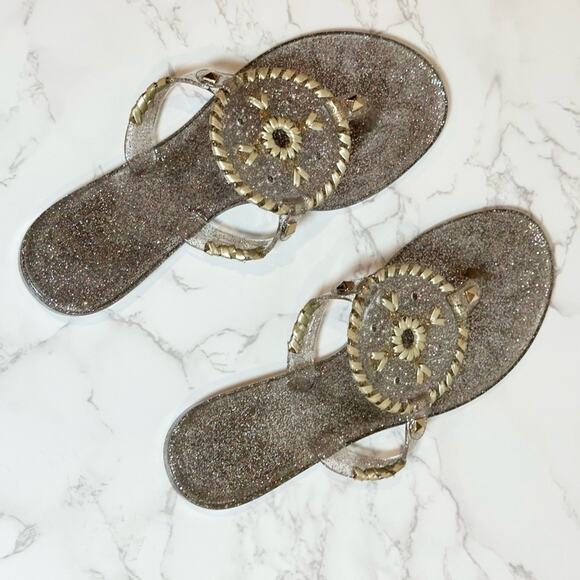 Jack Rodgers Sparkle Georgica Jelly Sandal in Multi-Color and Gold SZ 8 $79 - Picture 5 of 11